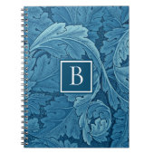 William Morris Acanthus in Blue met Monogram Notitieboek (Voorkant)