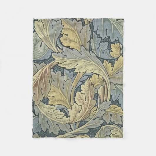 William Morris Acanthus laat Floral Art Nouveau Fleece Deken (Voorkant)