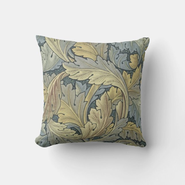 William Morris Acanthus laat Floral Art Nouveau Kussen (Voorkant)