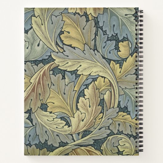 William Morris Acanthus laat Floral Art Nouveau Notitieboek (Achterkant)