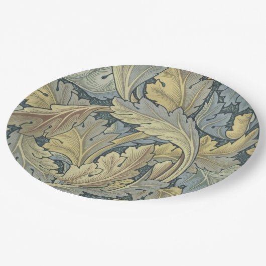 William Morris Acanthus laat Floral Art Nouveau Papieren Bordje (Gekanteld)