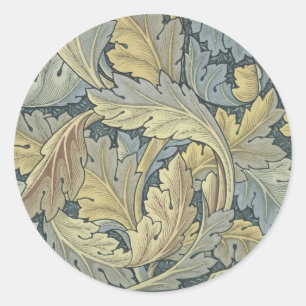 William Morris Acanthus laat Floral Art Nouveau Ronde Sticker