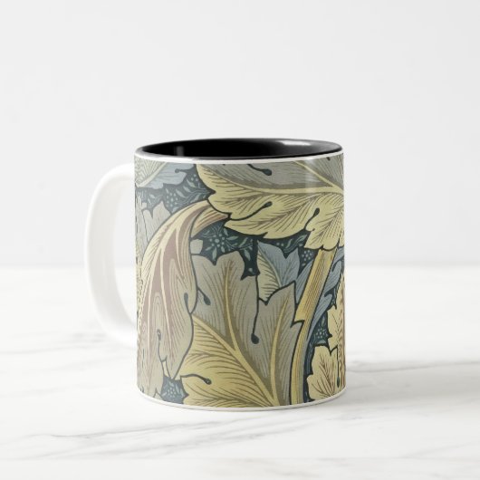 William Morris Acanthus laat Floral Art Nouveau Tweekleurige Koffiemok (Voorkant links)