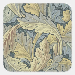 William Morris Acanthus laat Floral Art Nouveau Vierkante Sticker