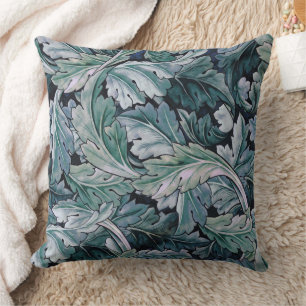 William Morris Acanthus Leaf Blau Vintage Patroon Kussen
