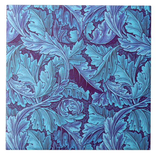 William Morris Acanthus Leaf in Blue Tegeltje (Voorkant)
