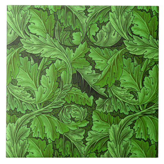 William Morris Acanthus Leaf in Green Tegeltje (Voorkant)