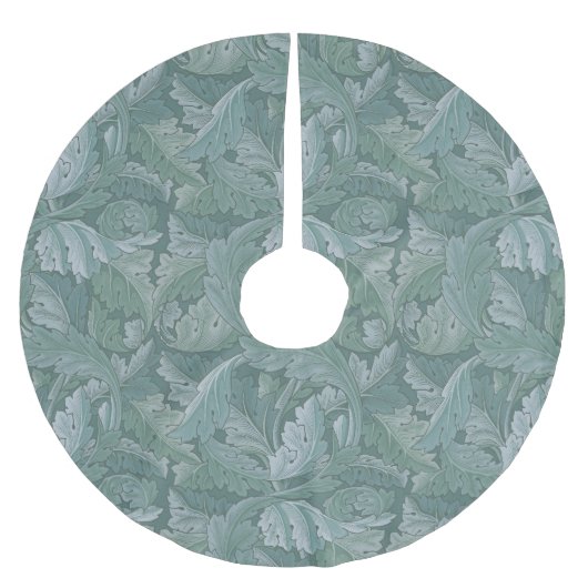 William Morris Acanthus Leaf Teal Blue Pattern Kerstboom Rok (Voorkant)