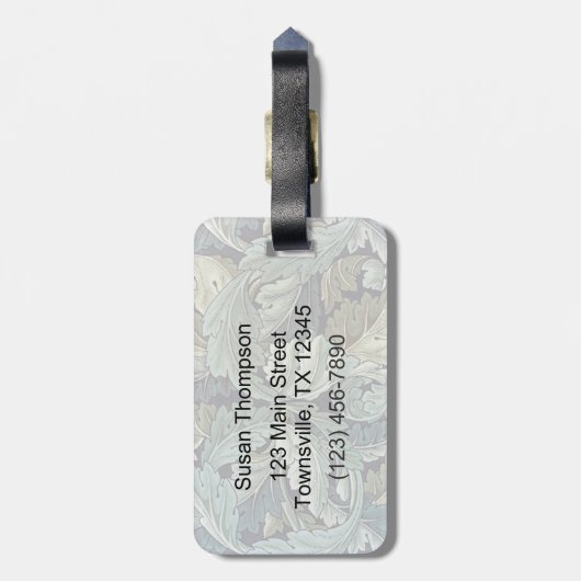 William Morris Acanthus Leaves Bagagelabel (Achterkant verticaal)