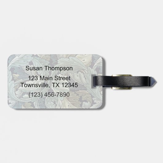 William Morris Acanthus Leaves Bagagelabel (Achterkant horizontaal)