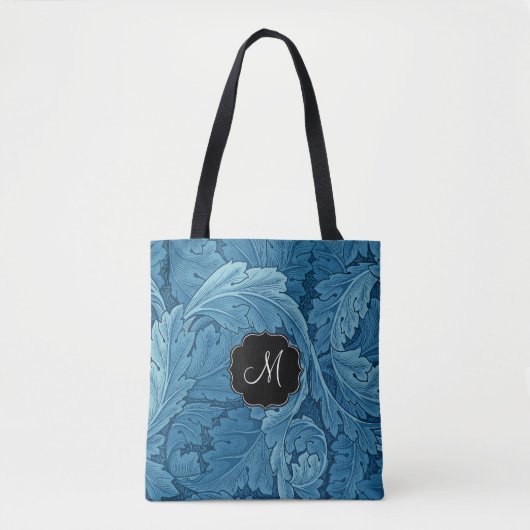 William Morris Acanthus met Monogram Tote Bag (Voorkant)