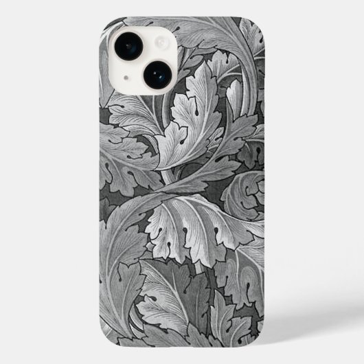 William Morris Acanthus Patroon zilver en grijs Case-Mate iPhone Case (Achterkant)