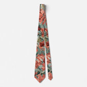 William Morris Acanthus Roest Rood Salie Groen Stropdas (Voorkant)