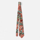 William Morris Acanthus Roest Rood Salie Groen Stropdas (Achterkant)