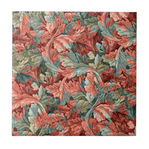 William Morris Acanthus Roest Rood Salie Groen Tegeltje