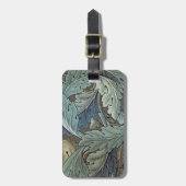 William Morris Acanthus Sage Bloemen Plantaardige Bagagelabel (Voorkant verticaal)