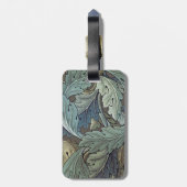 William Morris Acanthus Sage Bloemen Plantaardige Bagagelabel (Achterkant verticaal)