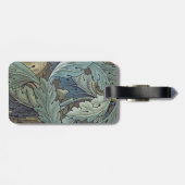 William Morris Acanthus Sage Bloemen Plantaardige Bagagelabel (Achterkant horizontaal)