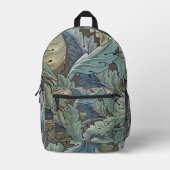 William Morris Acanthus Sage Bloemen Plantaardige Bedrukte Rugzak (Voorkant)