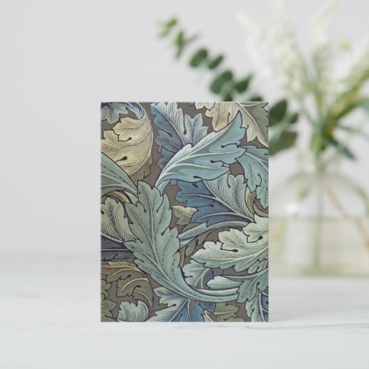 William Morris Acanthus Sage Bloemen Plantaardige Briefkaart (Staand voorkant)