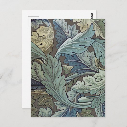 William Morris Acanthus Sage Bloemen Plantaardige Briefkaart (Voorkant / Achterkant)