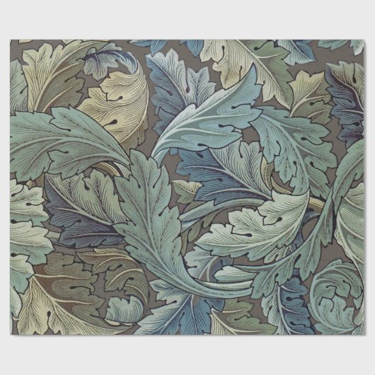William Morris Acanthus Sage Bloemen Plantaardige Cadeaupapier (Vlak)