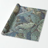 William Morris Acanthus Sage Bloemen Plantaardige Cadeaupapier (Uitgerold)