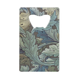 William Morris Acanthus Sage Bloemen Plantaardige Creditkaart Flessenopener