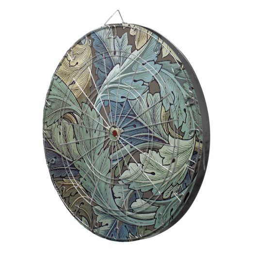 William Morris Acanthus Sage Bloemen Plantaardige Dartbord (Voorkant Rechts)