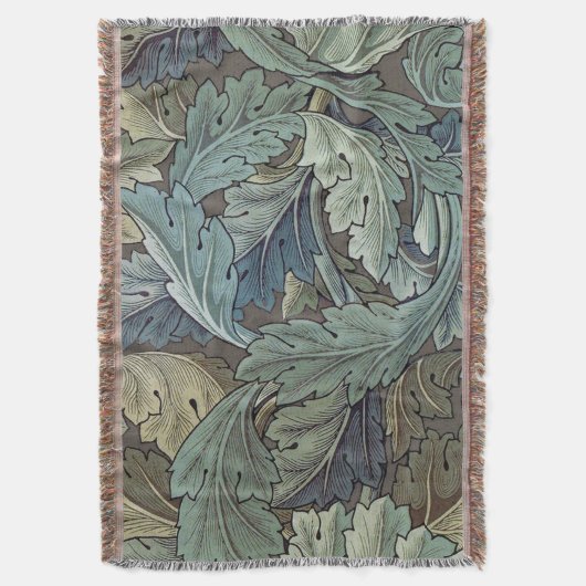 William Morris Acanthus Sage Bloemen Plantaardige Deken (Voorkant Verticaal)