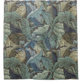 William Morris Acanthus Sage Bloemen Plantaardige Douchegordijn (Voorkant)