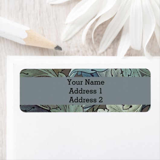 William Morris Acanthus Sage Bloemen Plantaardige Etiket (Insitu)