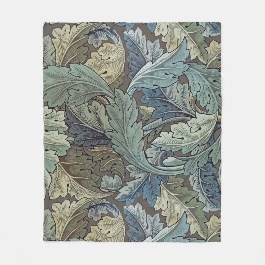 William Morris Acanthus Sage Bloemen Plantaardige Fleece Deken (Voorkant)