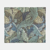 William Morris Acanthus Sage Bloemen Plantaardige Fleece Deken (Voorkant (Horizontaal))