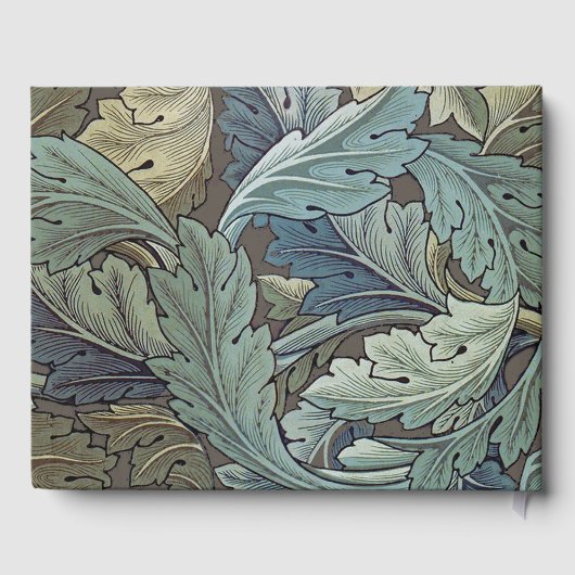 William Morris Acanthus Sage Bloemen Plantaardige Gastenboek (Achterkant)