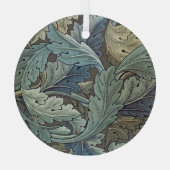 William Morris Acanthus Sage Bloemen Plantaardige Glas Ornament (Achterkant)