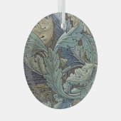 William Morris Acanthus Sage Bloemen Plantaardige Glas Ornament (Voorkant Rechts)