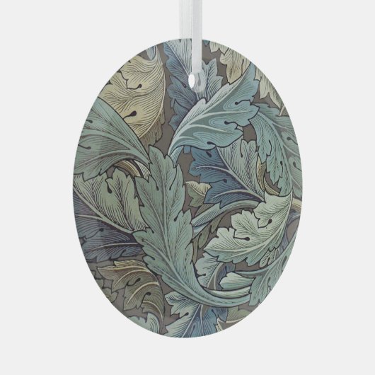 William Morris Acanthus Sage Bloemen Plantaardige Glas Ornament (Voorkant Rechts)