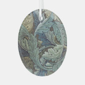 William Morris Acanthus Sage Bloemen Plantaardige Glas Ornament (Voorkant links)