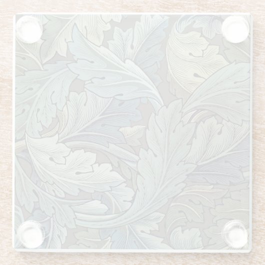 William Morris Acanthus Sage Bloemen Plantaardige Glazen Onderzetter (Achterkant)