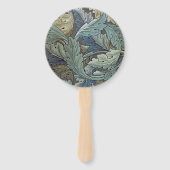 William Morris Acanthus Sage Bloemen Plantaardige Handwaaier (Achterkant)