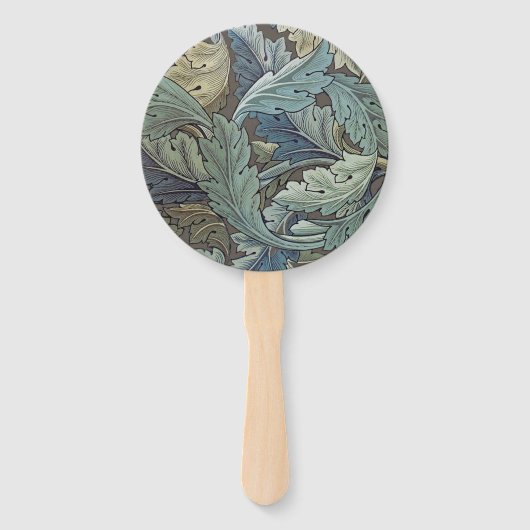 William Morris Acanthus Sage Bloemen Plantaardige Handwaaier (Voorkant)