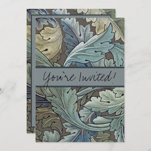 William Morris Acanthus Sage Bloemen Plantaardige Kaart (Voorkant / Achterkant)