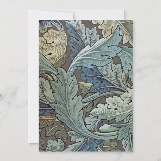 William Morris Acanthus Sage Bloemen Plantaardige Kaart (Achterkant)