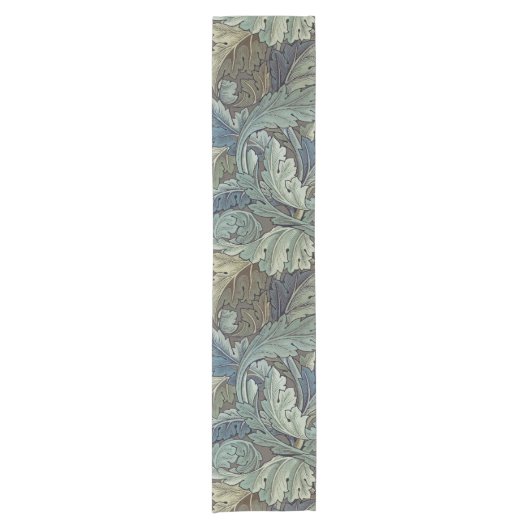 William Morris Acanthus Sage Bloemen Plantaardige Korte Tafelloper (Voorkant)