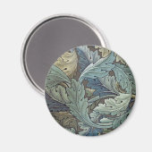William Morris Acanthus Sage Bloemen Plantaardige Magneet (Voorkant / Achterkant)