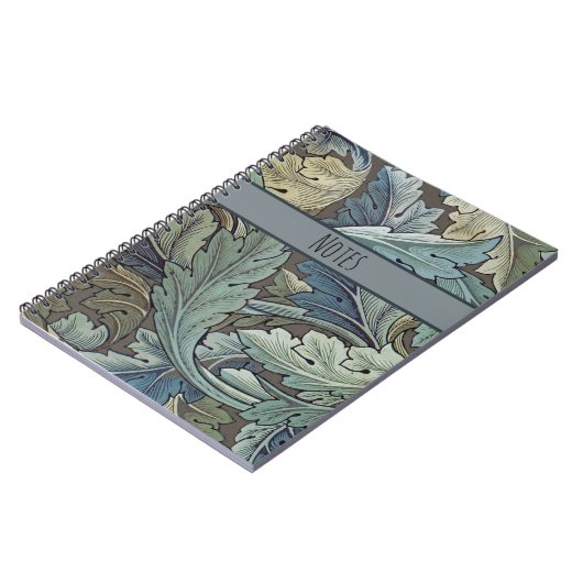 William Morris Acanthus Sage Bloemen Plantaardige Notitieboek (Linkerzijde)