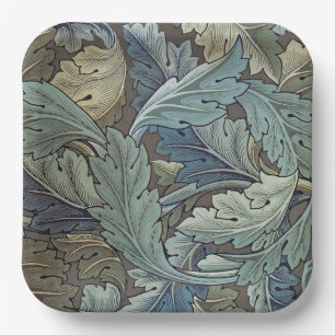 William Morris Acanthus Sage Bloemen Plantaardige Papieren Bordje