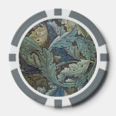 William Morris Acanthus Sage Bloemen Plantaardige Poker Chips (Voorkant)
