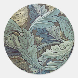 William Morris Acanthus Sage Bloemen Plantaardige Ronde Sticker